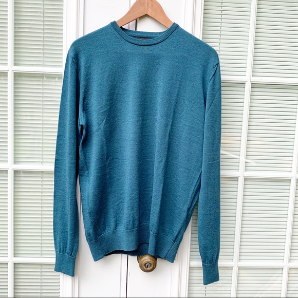 Zara Other - Zara Man Wool Crewneck Pullover Blue Sweater